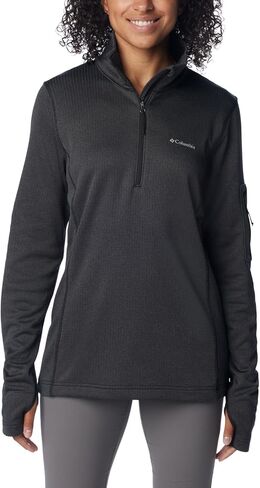 Columbia Women's Park View Grid Fleece Half Zip, Cirrus Grey, 1X Plus in Saudi Arabia