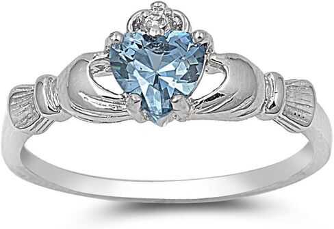 Closeoutwarehouse Heart White محاكاة الزركونيا الزركونيا claddagh حلقة ذهبية اللون in Kuwait