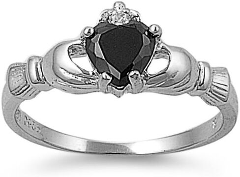 Closeoutwarehouse Heart White محاكاة الزركونيا الزركونيا claddagh حلقة ذهبية اللون in Kuwait