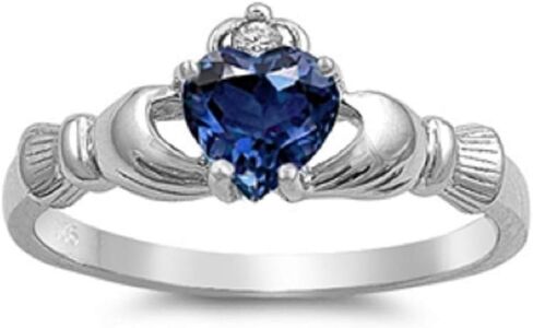 Closeoutwarehouse Heart White محاكاة الزركونيا الزركونيا claddagh حلقة ذهبية اللون in Kuwait
