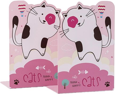 2 Pack Metal Bookends,Non-Slip Blue Cartoon Running Astronauts Book Stopper,Heavy Duty Premium Space-Themed Decorative Book End, Supports for Kids Children Shelves,Room,Office,Learning Gifts in Kuwait