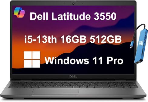 Dell Latitude 3540 3000 Business Laptop (15.6 "FHD ، Intel 13th Gen 10-Core I5-1335U ، 16GB RAM ، 512GB SSD) ، إضاءة الخلفية ، عمر البطارية الطويل ، Ethernet ، Wi-Fi 6e ، 1080p FHD Webcam ، Win 11 Pro ، Black-2024 in Kuwait