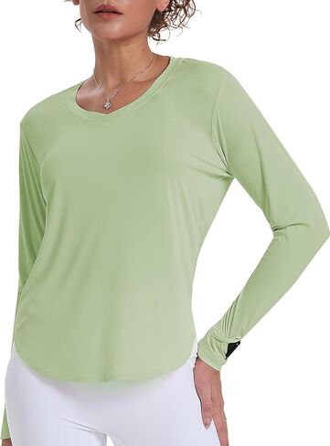 قمصان الشمس النسائية UPF 50+ حماية الأشعة فوق البنفسجية الطفح الطفح الطفح الخفيف الوزن السريع جاف جاف SPF قمم المشي لمسافات طويلة in Kuwait