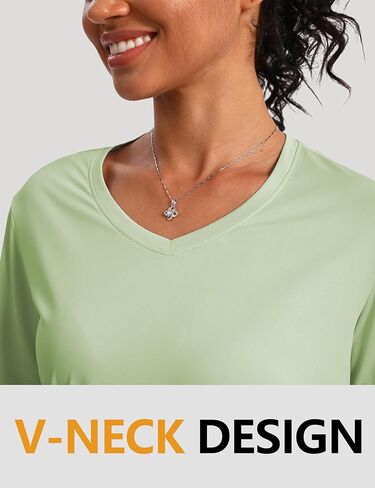 قمصان الشمس النسائية UPF 50+ حماية الأشعة فوق البنفسجية الطفح الطفح الطفح الخفيف الوزن السريع جاف جاف SPF قمم المشي لمسافات طويلة in Kuwait