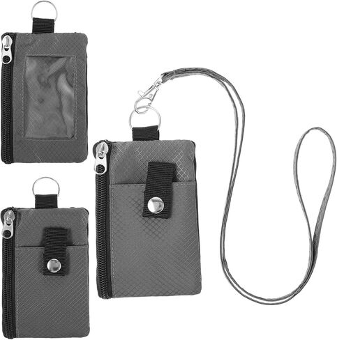 RFID حظر الرقبة الصغيرة محفظة محفظة مقاومة للماء سستة هوية حقيبة محفظة عنق السفر مع حامل شارة مفاتيح الحبل in Kuwait