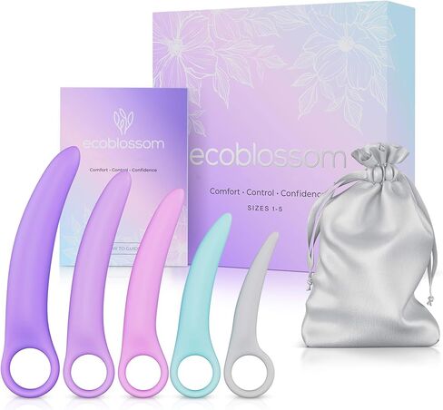 Ecoblossom Silicone Dilator Set - The Most Comfortable Dilators for Women with Pain - Pelvic Floor Trainer, Stretcher, and Expander (Large, Sizes 5-8) in Kuwait
