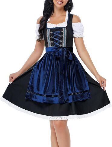 Glorystar Women's German Dirndl Beer Dress 3 قطع أزياء لمهرجان كرنفال مهرجان أكتوبر البافاري in Kuwait