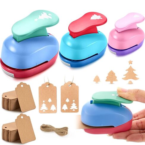 53 PCS Heart Paper Punch Set 3 PCS HEART HOLE PUNCH 50 PCS علامات هدايا الورق الأحمر والوردي مع اللكمات ذات العلامة 10 متر لسلسلة الحرف اليدوية DIY in Kuwait