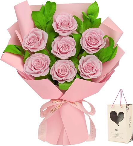 Flowers for Delivery Prime Preserved Roses Bouquet Birthday for Women Mother Birthday Gifts Forever Flowers Bouquet Gift for Her Wife Mother Day Graduation (Purple) in Kuwait