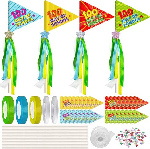 30 Set 100 Days of School Craft Kit Happy 100th Day of School Coloring Old Lady Grandpa DIY Crafts Poster for 100th Day of School Decorations Classroom Activity Art Project Game Party Favor Supplies in Kuwait