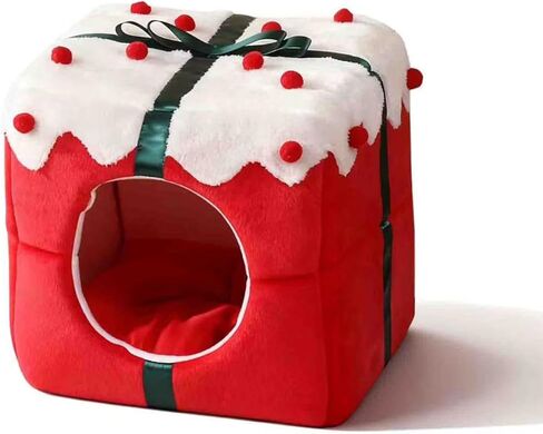 كيس نوم سرير القط للقطط الداخلية - سرير كهف زبائن للحيوانات الأليفة للقطط الداخلية والكلاب الصغيرة والفخمة المريحة والطنية ، مضادة للانزلاق ودائم ، قابلة للغسل للقطط والجرى تحت 15 رطلاً (وردي) in Kuwait