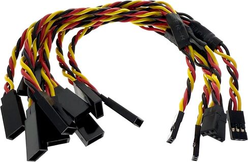 Backbayrc - 30 سم 20AWG Y Servo سلك/تمديد سلك - 100 خيوط لسيارات RC ، الطائرات بدون طيار ، الدراجات الإلكترونية - 5 أسلاك لكل عبوة in Kuwait