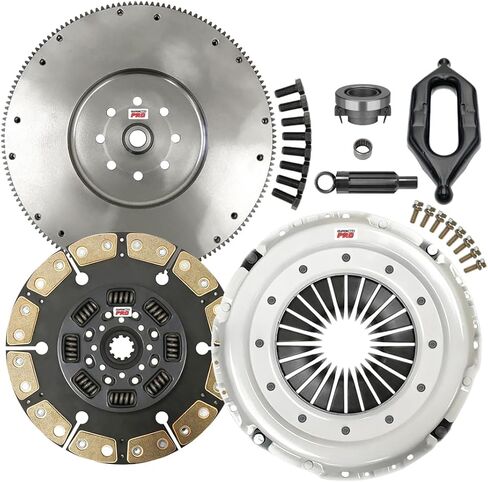 Clutchmaxpro 13 "Performance Stage 4 Clutch Kit مع دولاب الموازنة مع شوكة متوافقة مع 1994-2003 RAM 2500 RAM 3500 5.9L 6Cyl Cummins Turbo Diesel NV4500 5 سرعات (CP05192HDCFW-CF135-ST4) in Kuwait