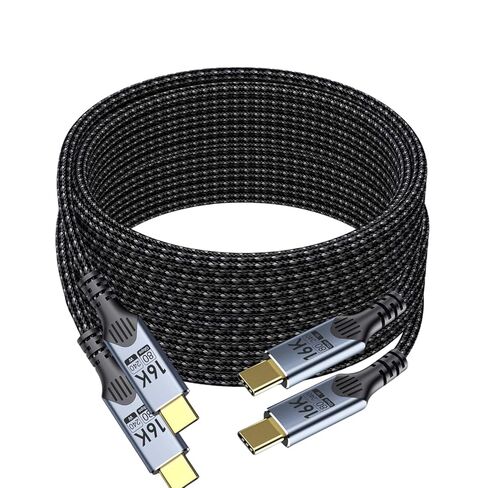 long usb c to usb c 6FT/2M Compatible With Thunderbolt 5 Cable high Speed 80GbpsData Transfer,16K/8K/4K Video, Braided type c to type c Charger Cord, 240W PD Fast Charging for thunderbolt 4/3 in Saudi Arabia