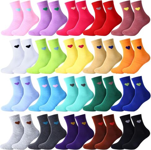 20 Pairs Heart Socks Bulk for Women Above Ankle Crew Socks for Mother Bridesmaid Birthday Gifts in Saudi Arabia