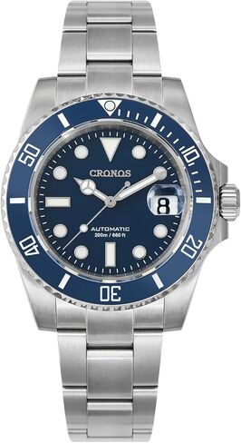 Cronos Men's Dive Watches - PT5000 Automatic Diver Watch for Men, Sapphire Crystal Full Luminous and Sports Casual Style, Black 40mm in Kuwait