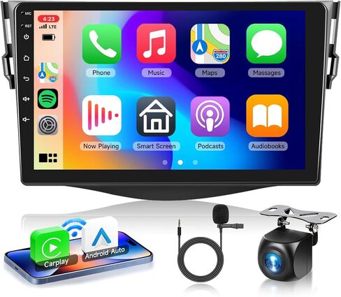 4G+64G with Qualcomm 8 Core Android 15 Car Stereo for Toyota RAV4 2007-2012 Wireless Carpaly Android Auto 9’’ Touch Screen GPS, WiFi, Bluetooth 5.1, DSP,SWC, Backup Camera in Saudi Arabia