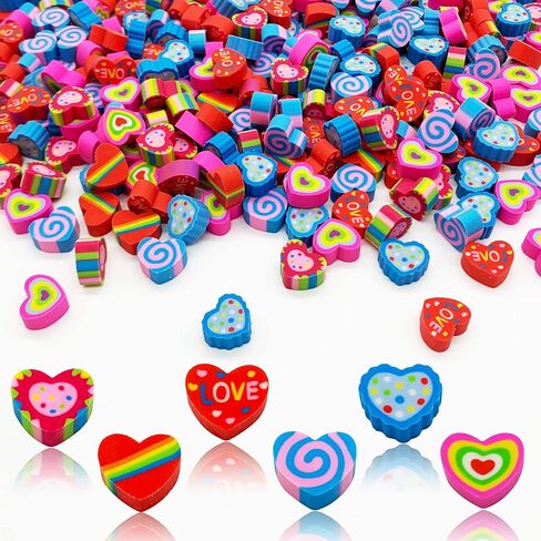 300 Pieces Rainbow Mini Erasers, Assortment Novelty Pencil Erasers Bulk for Rewards Prizes Gift in Kuwait