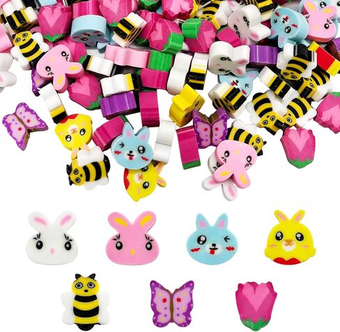300 Pieces Rainbow Mini Erasers, Assortment Novelty Pencil Erasers Bulk for Rewards Prizes Gift in Kuwait