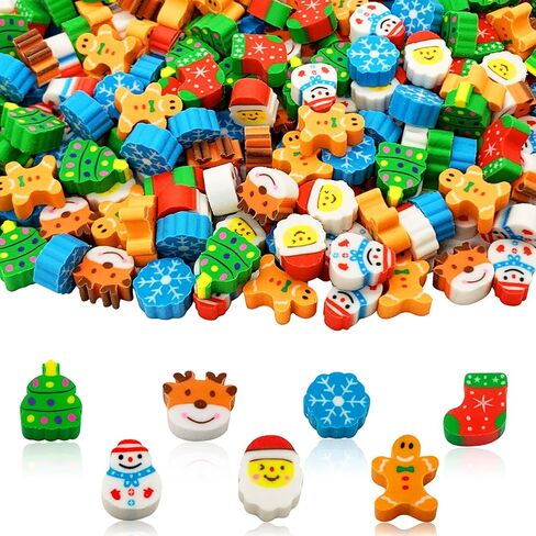 300 Pieces Rainbow Mini Erasers, Assortment Novelty Pencil Erasers Bulk for Rewards Prizes Gift in Kuwait