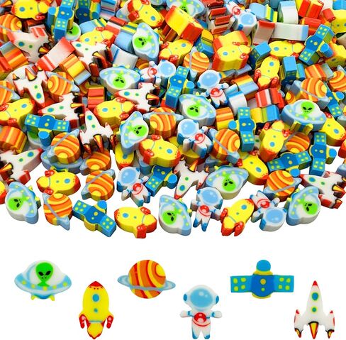 300 Pieces Rainbow Mini Erasers, Assortment Novelty Pencil Erasers Bulk for Rewards Prizes Gift in Kuwait