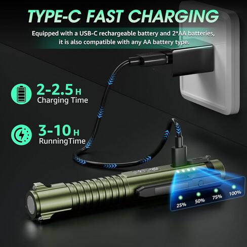 Rechargeable Flashlights High Lumens, Super Bright LED Powerful Tactical Flashlight, High Powered Flashlight, 5 Modes Zoomable Waterproof Handhel Flash Lights for Emergency Home Camping Hiking Outdoor in Kuwait