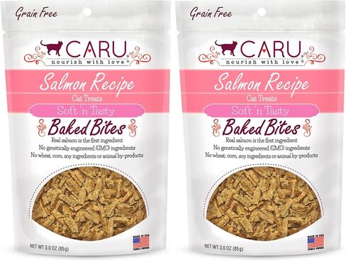 CARU - Soft ‘n Tasty Baked Bites - Salmon Bites Cat Treats - Flavorful All-Natural Treats - 3 oz. in Kuwait