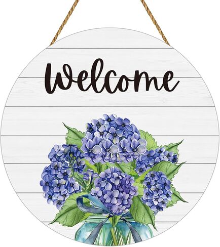 Spring Decorations for Home Front Door Decor Mason Jar Flowers Wreaths for Front Door Wooden Spring Welcome Sign Hanger for Farmhouse Wall Porch Indoor Home Decor (Flower) in Kuwait