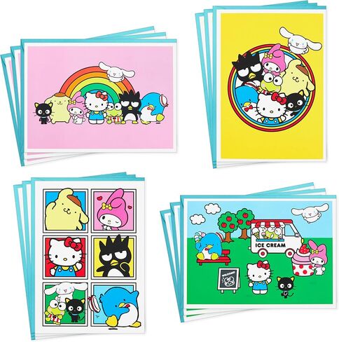 Hallmark Sanrio Hello Kitty Card Assortment (12 Blank Cards with Envelopes) for Birthdays, Back to School, Any Occasion in Saudi Arabia