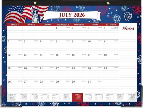 2025-2026 Desk Calendar - Large Desk Calendar 2025-2026, 22" x 17", Jul. 2025 - Dec. 2026, 18 Months Planning, Large Ruled Blocks, Tear Off Design, 2 Corner Protectors & 2 Hanging Hooks in Kuwait