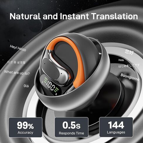 Translation Earbuds Real Time - 144 Language Ai Translator Earbuds, 3 in 1 Wireless Bluetooth Headphones Translator Device for iOS and Android, Complexion in Saudi Arabia