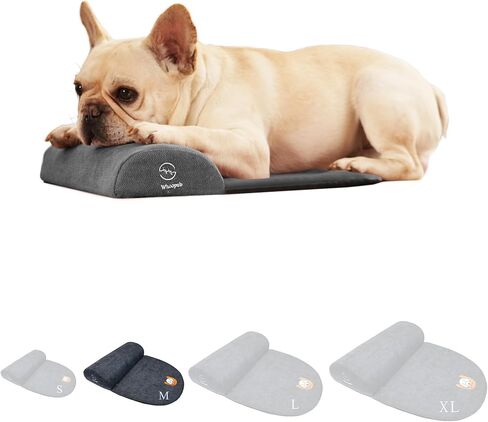 Dog Bolster Pillow for Large Dogs, Benefit for Cervical Vertebra and Neck, Easy to Carry When Traveling, with High Resilience Foam, Machine Washable Cover＆Easy to Clean (Dark Gray, Large) in Saudi Arabia