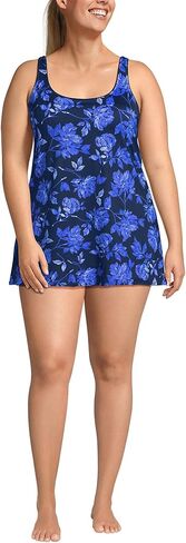 Lands 'End Women's Scoop Neck Mini Swim Dress One Piece Swimsuit in Kuwait