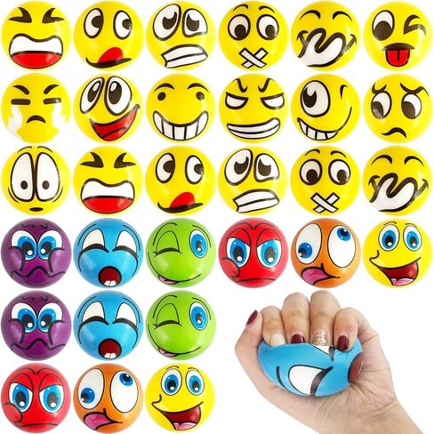 32 Pcs Heart Stress Balls,Mini Funny Heart Smile Squeeze Balls,Novelty Stress Relief Heart Shaped Ball for Class Reward,Valentines Party Gifts,Present Fillers in Kuwait