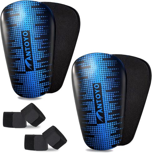 Mini Shin Guards Soccer-2 Pairs Small shin Guards and 2 Pairs Strap Shin Fixed Straps for 4-6,Match Equipment Protective Tiny shin Guards Soccer in Kuwait