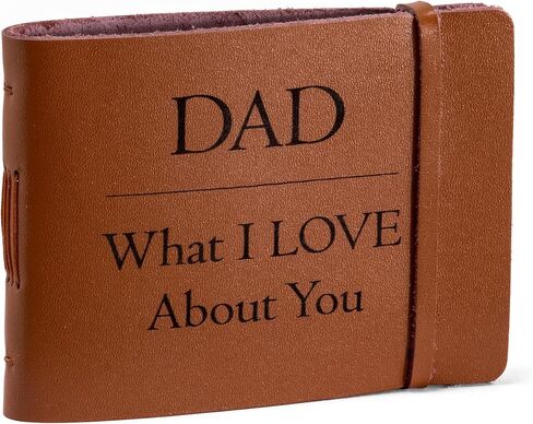 What I Love About You Dad Fill-in Book, Personalized Leather Journal for Dad, Handmade Fathers Day Gift from Daughter, Sentimental Custom Book for Dad's Birthday, Christmas Stocking Stuffer (Classic) in Saudi Arabia