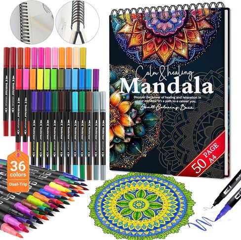 Swear Word Coloring Book for Adults with 36 Colors Markers, Spiral Bound Coloring Books for Adults Relaxation Gift, Swear Word & Cuss Stress Relief with 24 Patterns in Kuwait