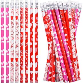 48 PCS Valentines Pencils Valentine Day Pencils Pencils Bulk Holdation Pencils مع أقلام محواة لأقلام المحو لصالح حفل ​​عيد الحب ، 48 Style (48) in Kuwait