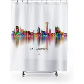 Seattle Shower Curtain – Colorful Skyline Design – Modern Urban Art for Bathroom – Bold Cityscape Decor – Unique Gift for Seattle Lovers – Fabric Curtain 71x74 – No Hooks Included in Saudi Arabia