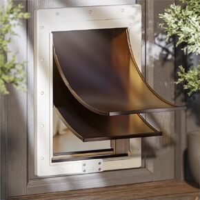 Never Rust Plastic Dog Door, Doggy Doggie Door, Cat Door for Easy Install in Interior and Exterior Doors or Wall, Double Magnetic Flaps, Closing Panel, Pet Door for Pets Up to 45lb (Medium) in Kuwait