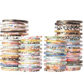 YUBX Exrta Slim Washi Tape Set Random Patterns 80 Rolls+ Bundle Printed Super Skinny Decorative Masking Tape Scrapbook Tape for DIY Craft Art Projects Journal Gift Wrapping (Patterns Printed) in Kuwait