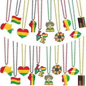 Ecally 30 Pcs Passover Beads Necklaces Frogs Locust 10 Plagues Theme Pendant Beaded Costume Necklace Holiday Colorful Beaded Necklace Party Favors Supplies Accessories for Seder Decoration Gift in Kuwait