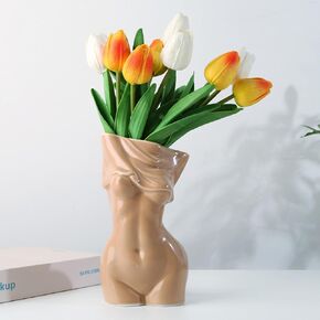 Body Vase Female Form,White Ceramic Vase Unique Undressing,Female Body Vase Modern Curve Art Body Flower Vase for Home Decor Table Decor 7.28x3.94x3.54inches(White) in Kuwait