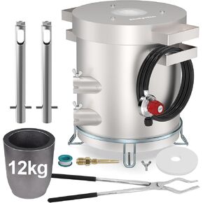 Nelyrho Propane Smelting Furnace Kit with 12kg Crucible, Support Stand, Tongs etc.，Full Stainless Steel Made, at Home Foundry Melting Aluminum Gold Silver Copper Scrap Metal Recycle in Kuwait