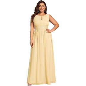 Ever-Pretty Plus Women's Summer Sleeveless Plus Size Formal Gowns Bridesmaid Dresses with Empire Waist Round Neck in Kuwait