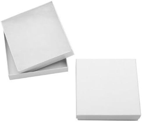 12 Pack Cotton Filled Brown Kraft Paper Cardboard Jewelry Gift and Retail Boxes 3 X 3 X 1 Inch Size by R J Displays in Kuwait