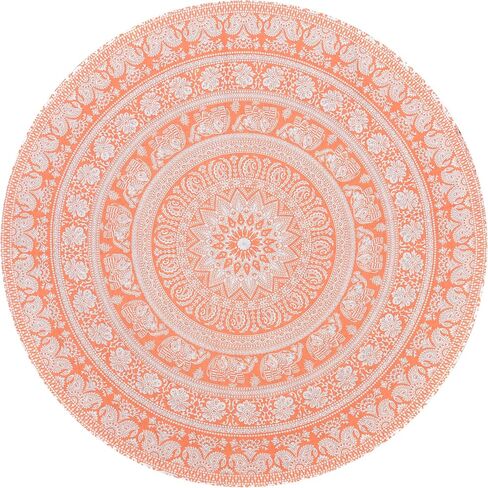 Indian Mandala Beach Table Cover Throw Hippy Boho Gypsy Cotton Decor Tabletop Dinning Tablecloth Round Yoga picnic Kitchen Table Covers Party Picnic Indoor Outdoor Camping 50 Inches (Green) in Kuwait