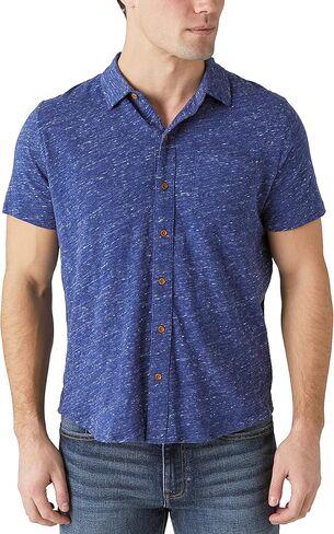 Lucky Brand Men's Linen Short Sleeve Button Up Shirt in Saudi Arabia