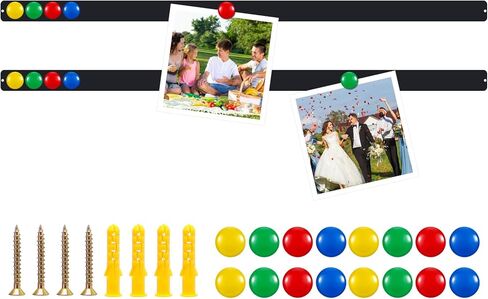 2 PCS 48 "× 2" شريط النشرة المغناطيسية بدون إطار للجدار الجدار من الحديد غير القابل للصدأ النشرة المعدنية شريط المذكرة مع 16 مغناطيس 4 مسامير 4 مراس الجدار للمكتب المدرسي منزل in Kuwait