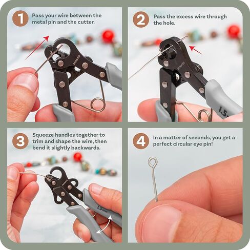 Beadsmith خطوة واحدة-قم بإنشاء وتقليم حلقات ثابتة 1.5 مم للمجوهرات ، استخدم مع سلك حرفي 18-26 جرام in Saudi Arabia